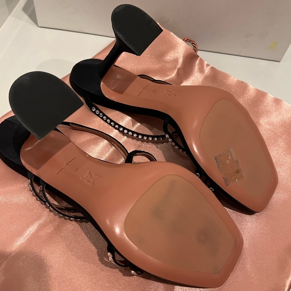 New!✨💯Amina Muaddi Naima Crystal Sandal, Black Size 39 and 9 - Picture 9 of 12